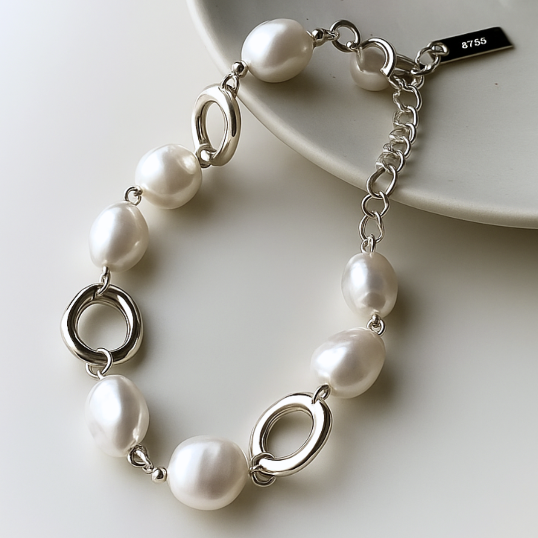 Pulsera de Plata 925 con perlas esféricas - Perlas