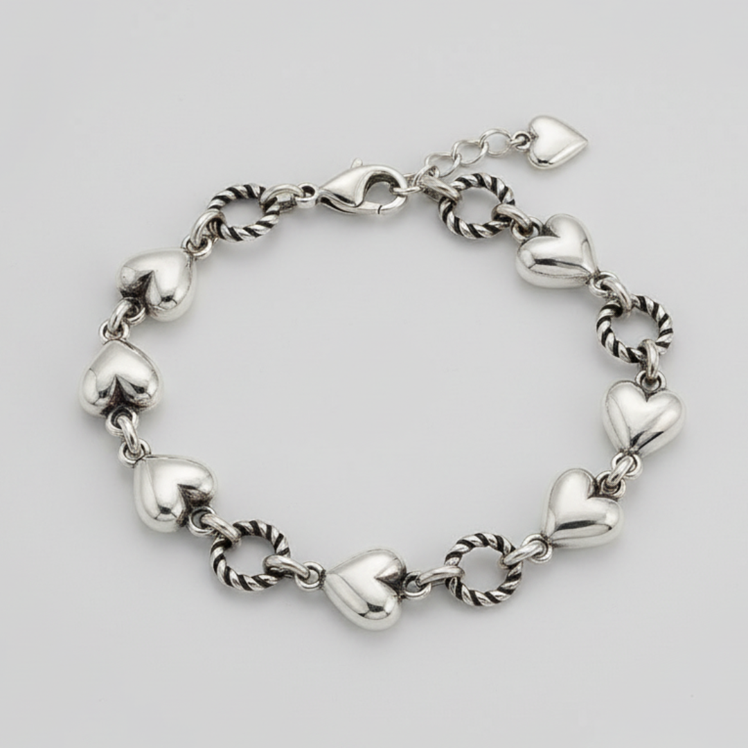 Pulsera de plata 925 con colgante de corazón - Bella