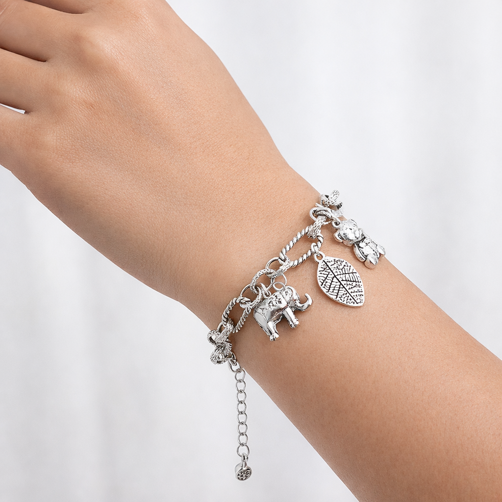 Pulsera de Plata 925 con colgantes - Nathalia