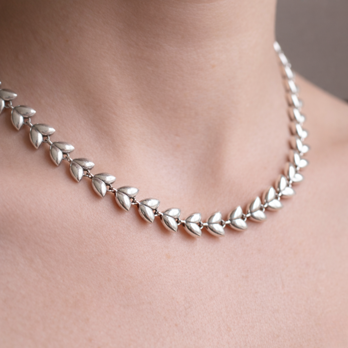 Collar de Plata 925 con cadena de hojas - Laila