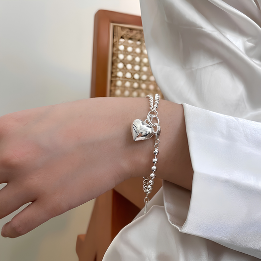 Pulsera de Plata 925 con colgante en forma de corazón - Nina