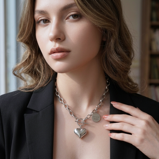 Collar de Plata 925 con colgante de corazón - Abigail
