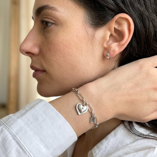 Pulsera de Plata 925 con colgante en forma de corazón - Lolita