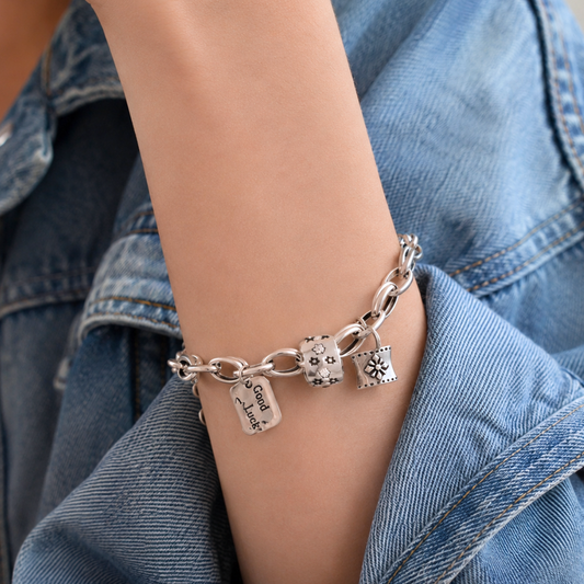 Pulsera de Plata 925 con colgantes - Data