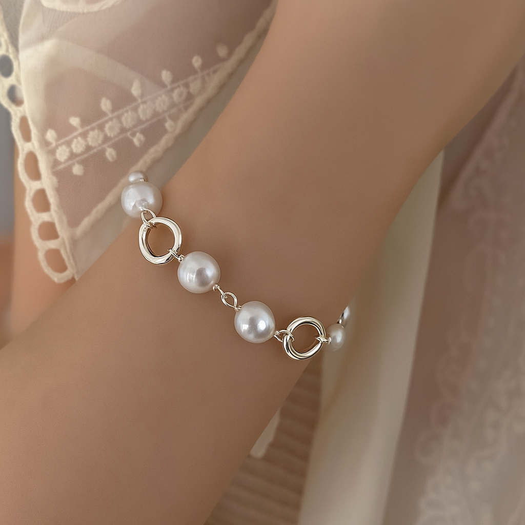 Pulsera de Plata 925 - Perlas