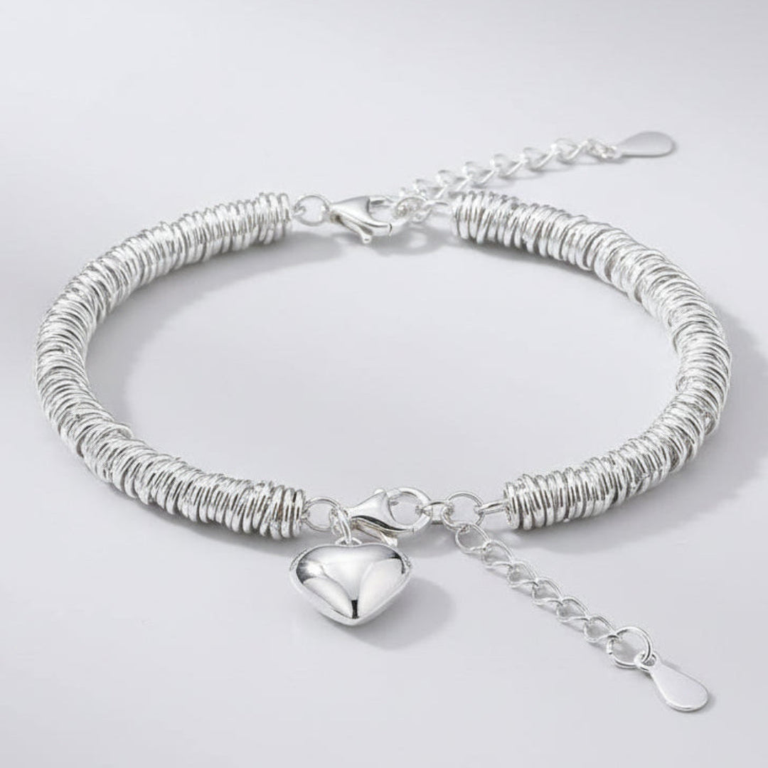 Pulsera de Plata 925 con colgante en forma de corazón - Zanyra