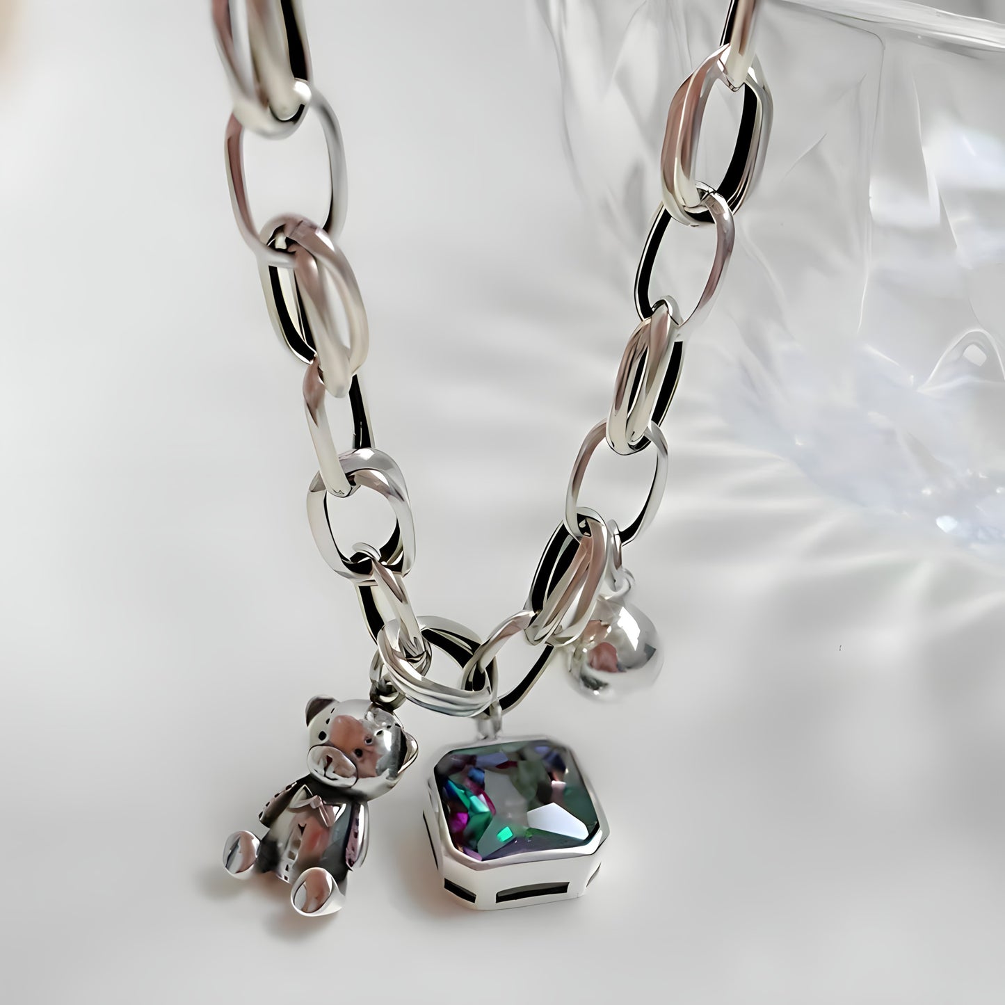 Pulsera de Plata 925 con colgantes de osito y circonitas - Lux