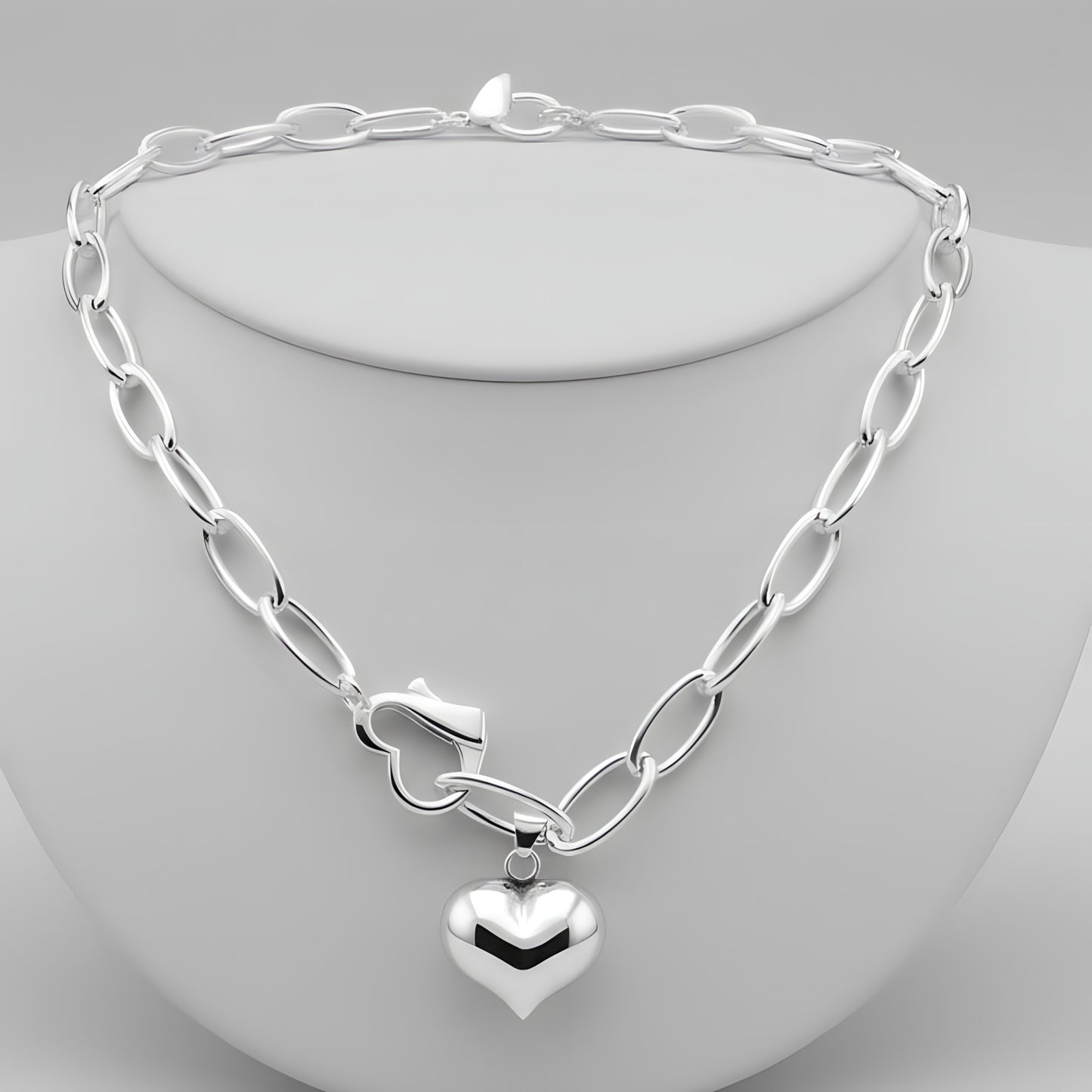 Collar de Plata 925 con colgantes en forma de corazón - Love Strong