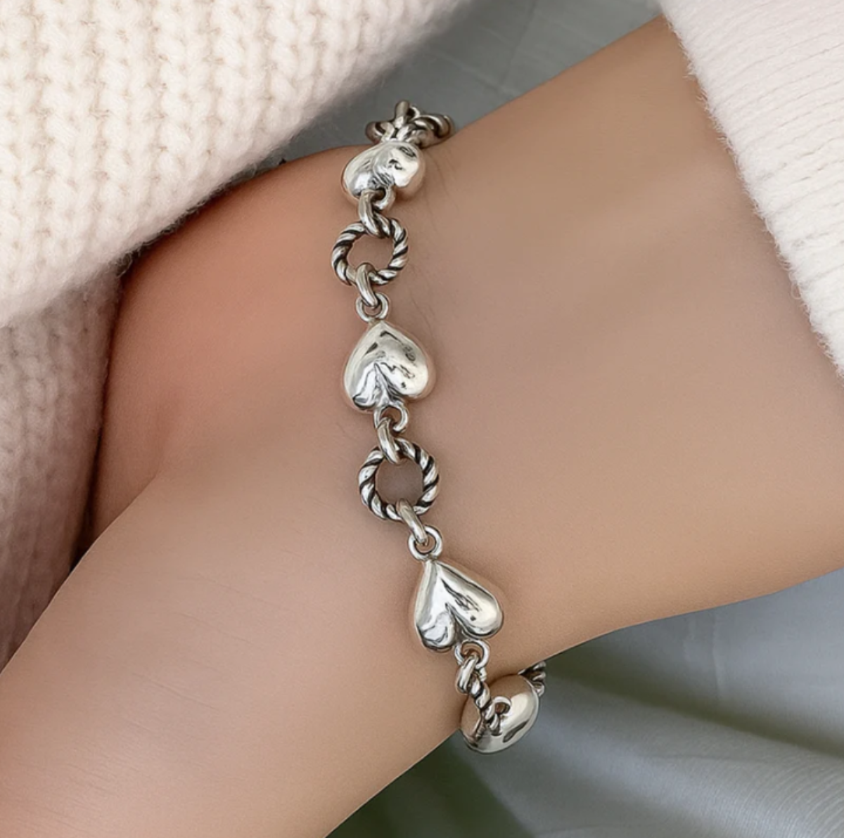 Pulsera de plata 925 con colgante de corazón - Bella