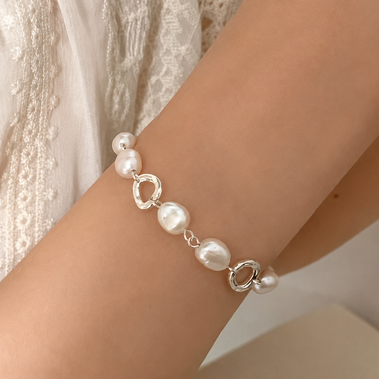 Pulsera de Plata 925 - Perlas