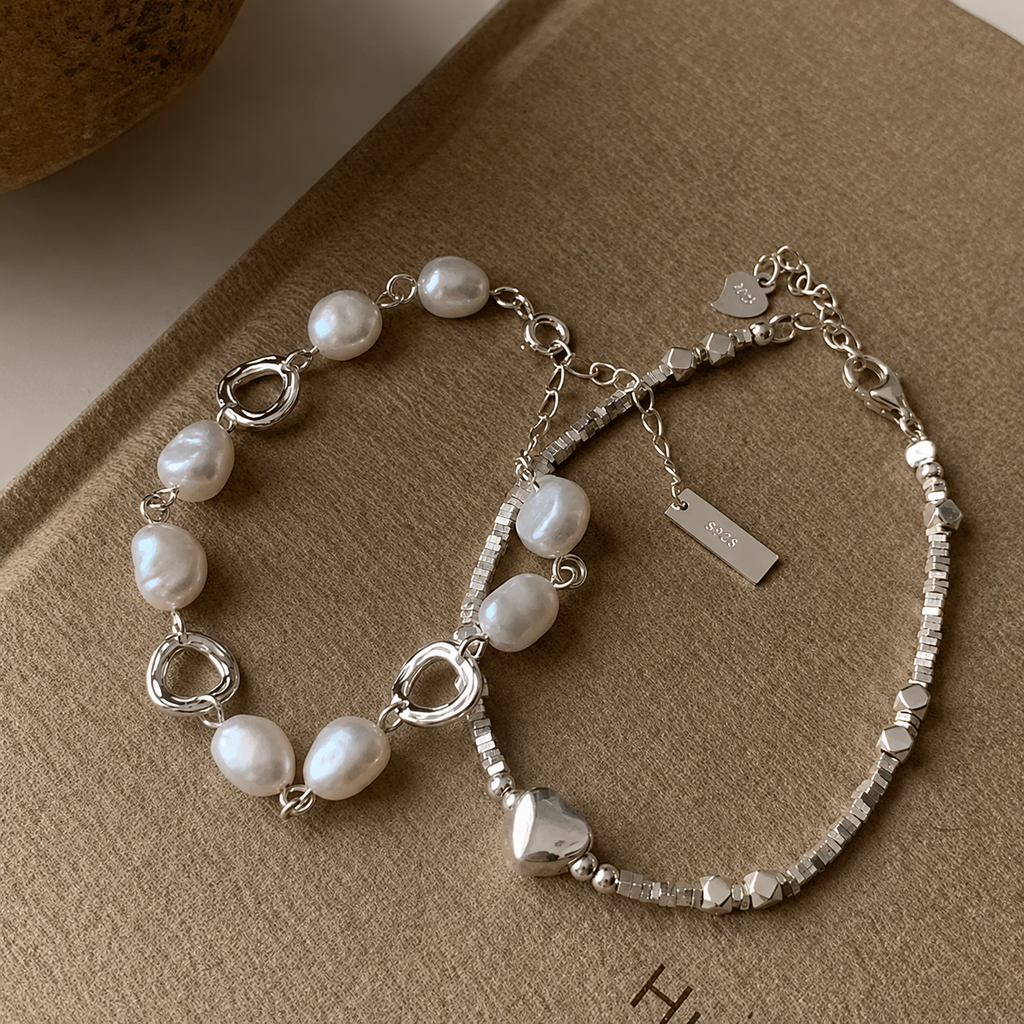 Pulsera de Plata 925 - Perlas