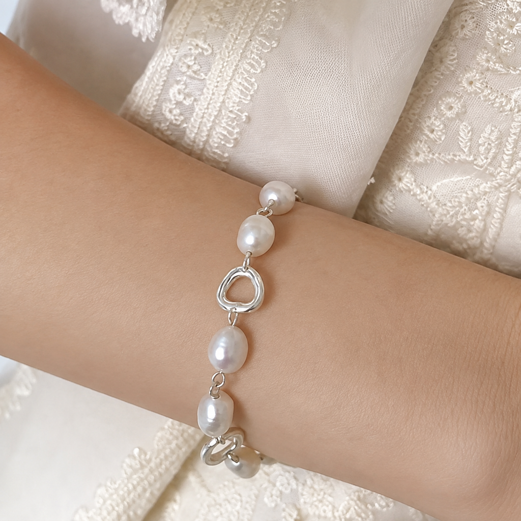 Pulsera de Plata 925 - Perlas