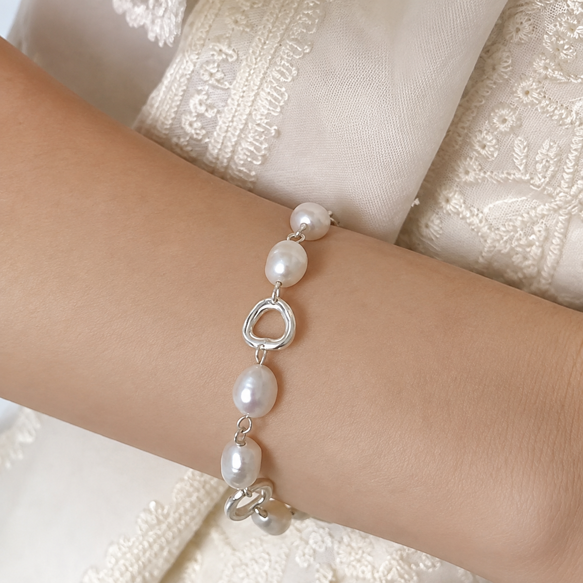 Pulsera de Plata 925 - Perlas