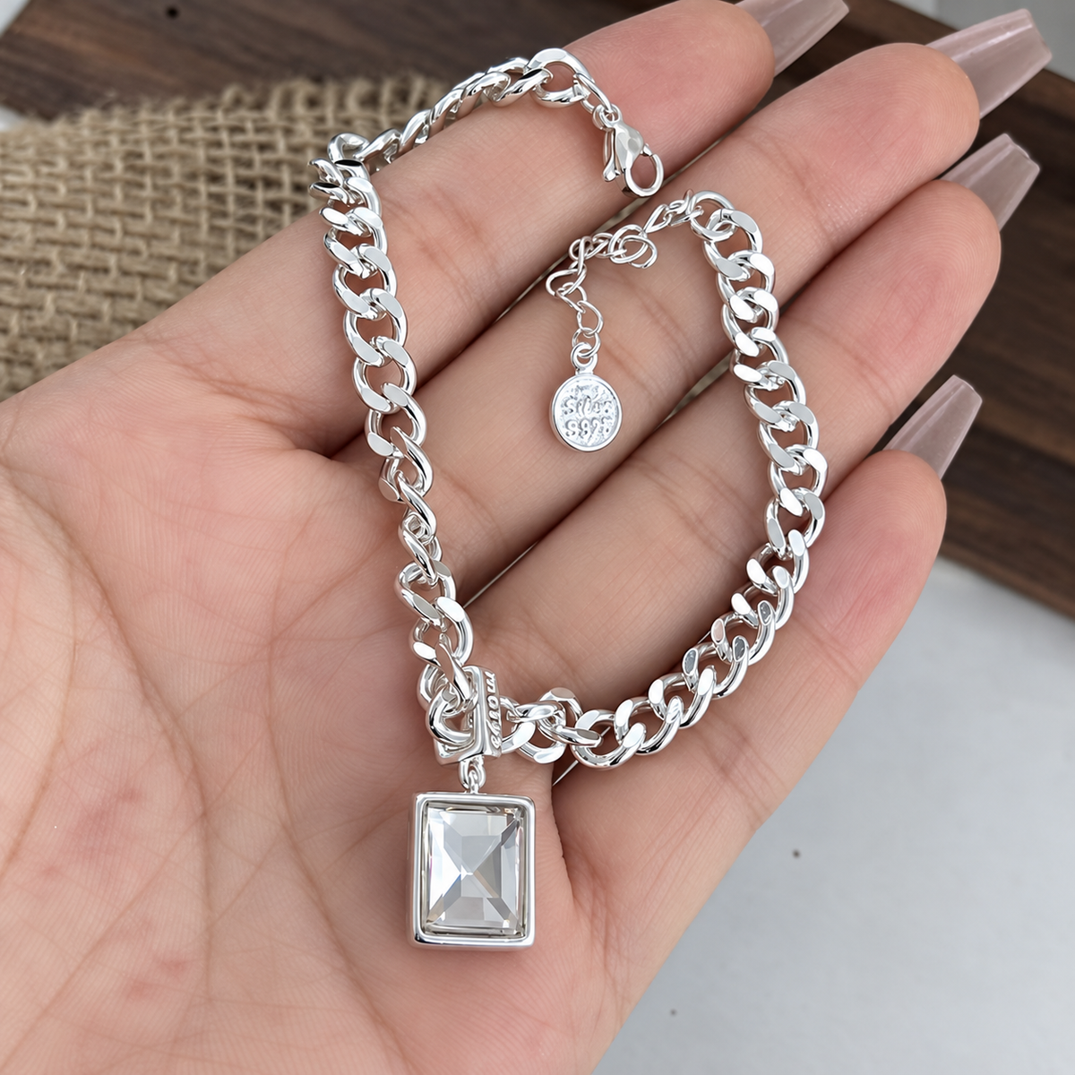 Pulsera de Plata 925 - Morganita