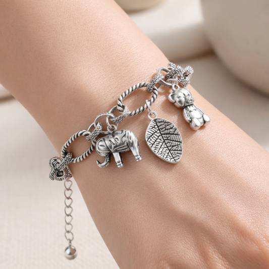Pulsera de Plata 925 con colgantes - Nathalia