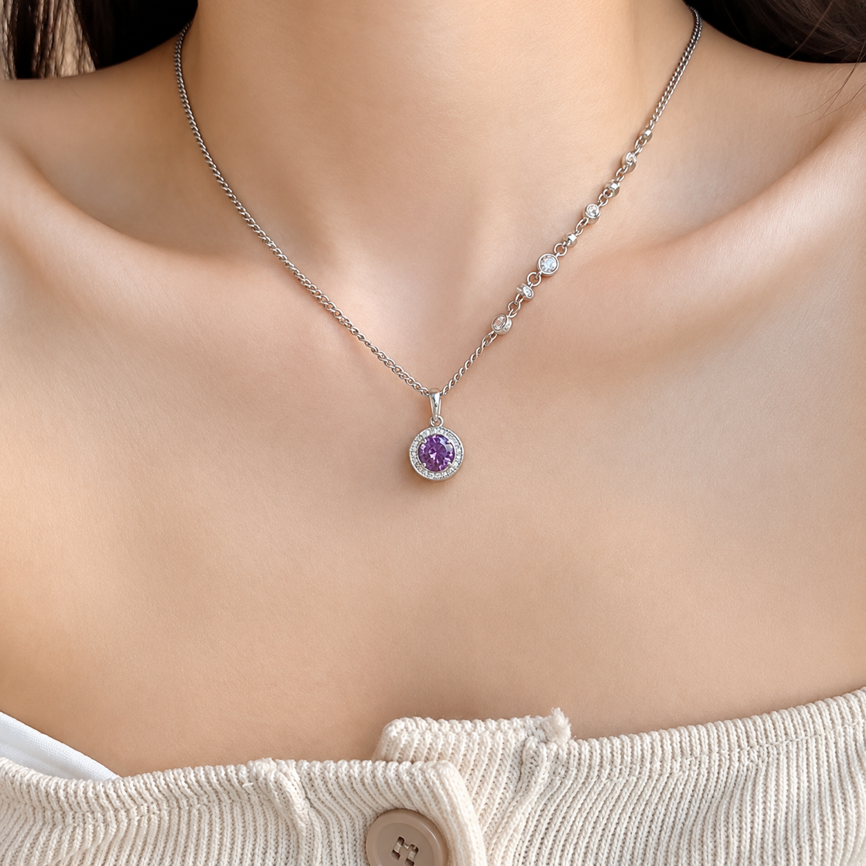 Collar de Plata 925 - Lila
