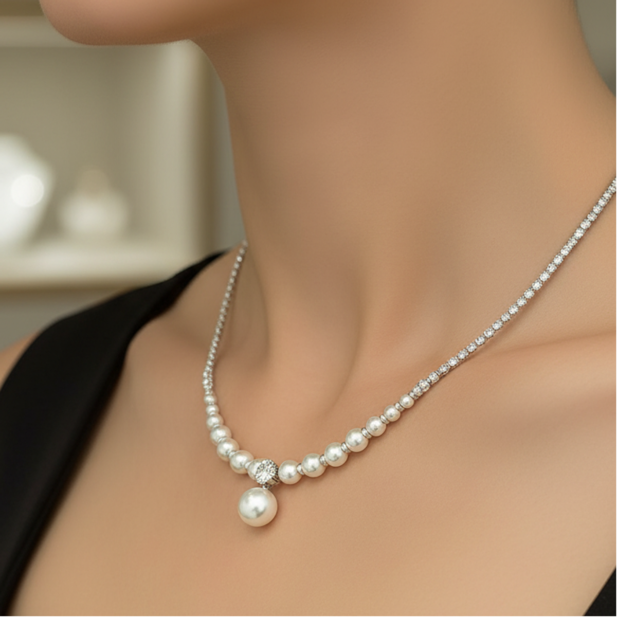 Collar de Plata 925 con perlas esféricas - Serena