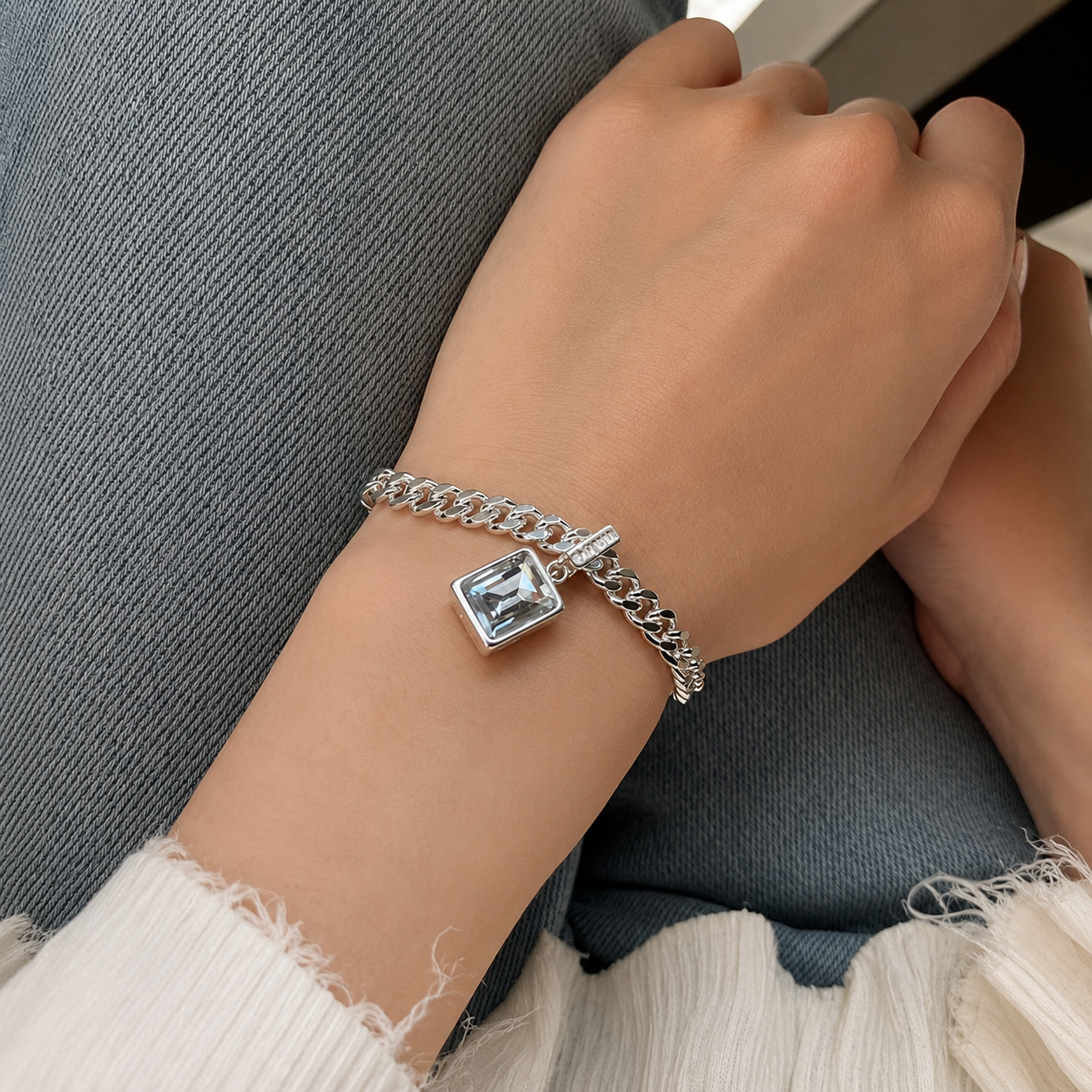 Pulsera de Plata 925 - Morganita