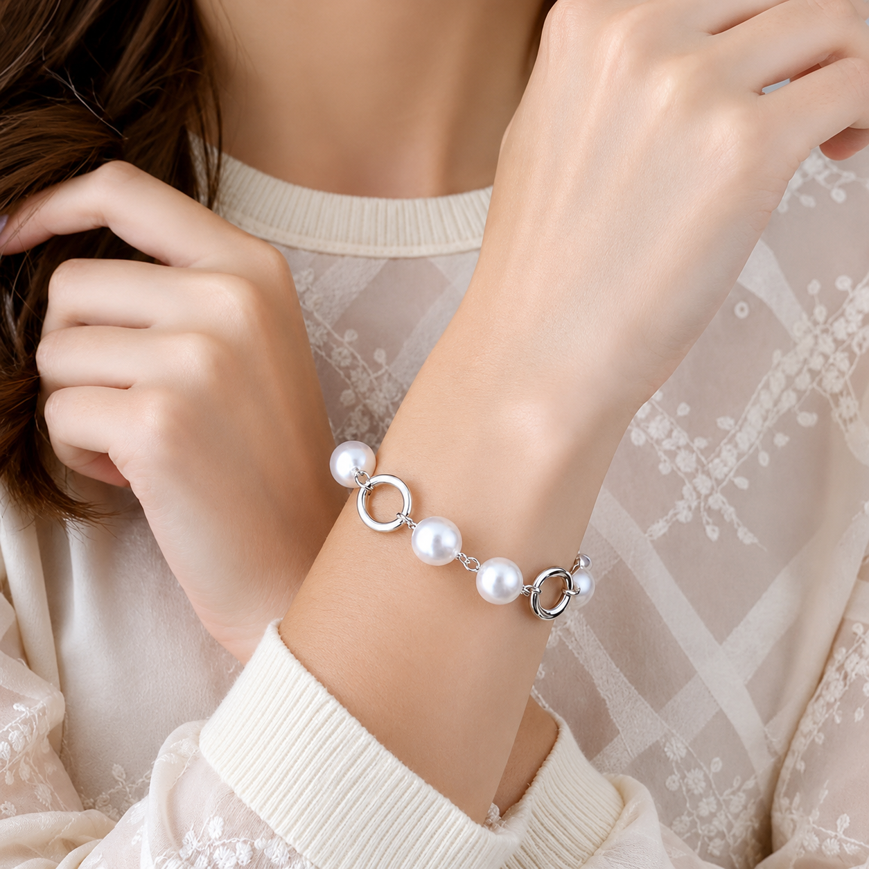 Pulsera de Plata 925 - Perlas