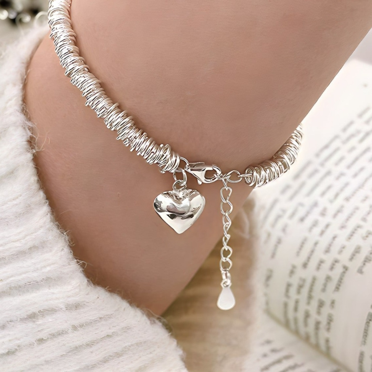 Pulsera de Plata 925 con colgante en forma de corazón - Zanyra