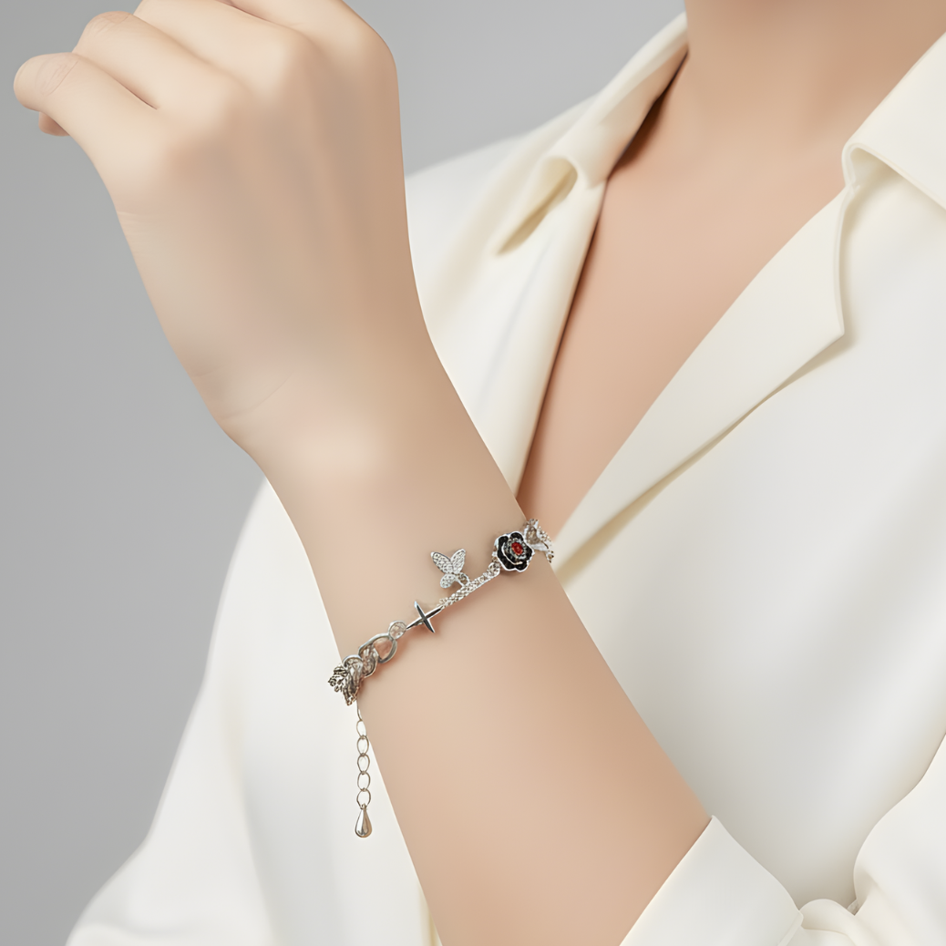 Pulsera de Plata 925 con colgantes - Julia