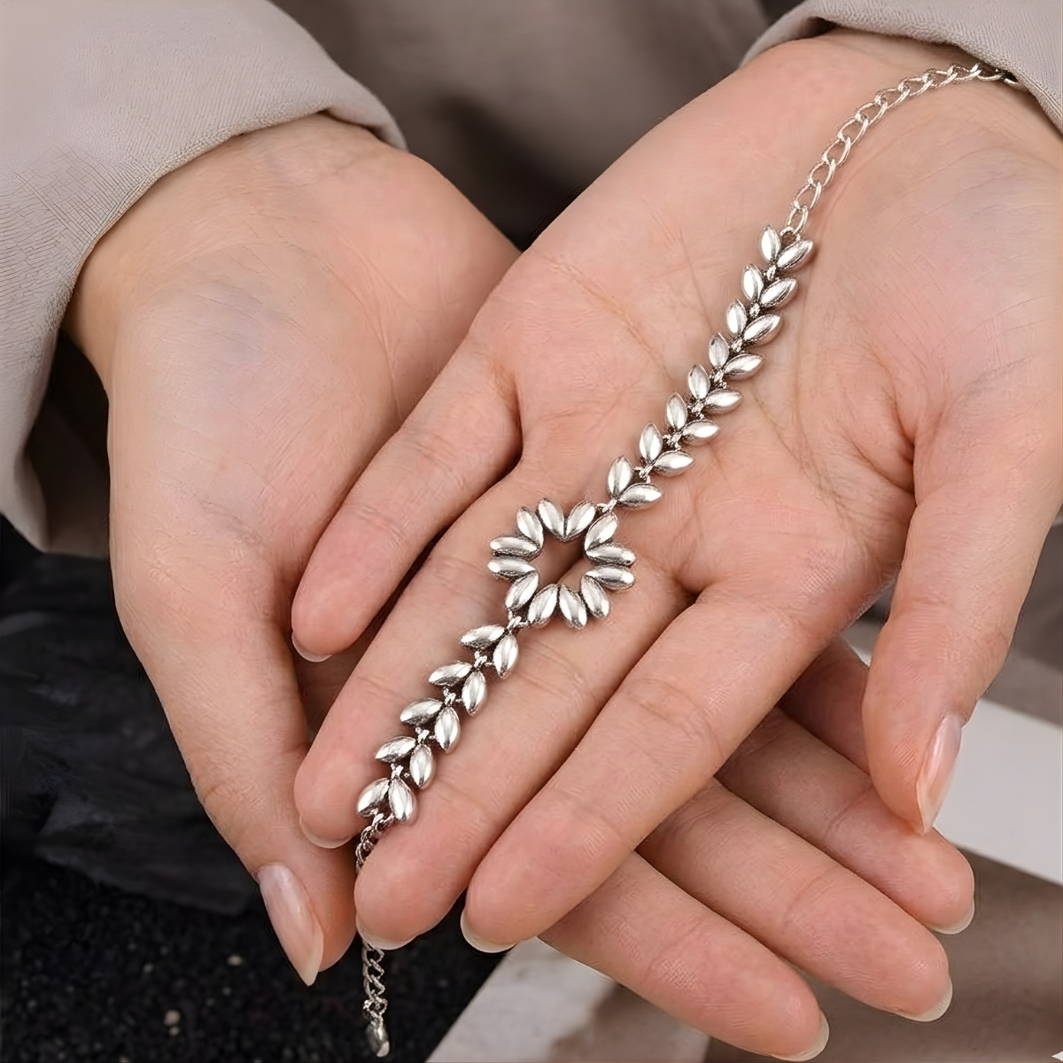Pulsera de Plata 925 con cadena de hojas - Alba