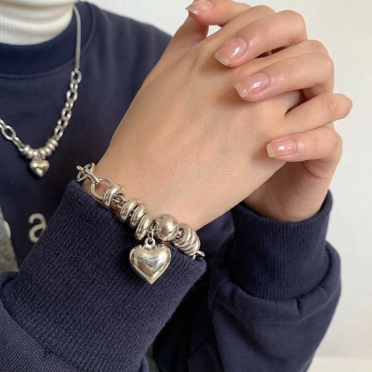 Pulsera de Plata 925 con colgante de corazón - Morgana