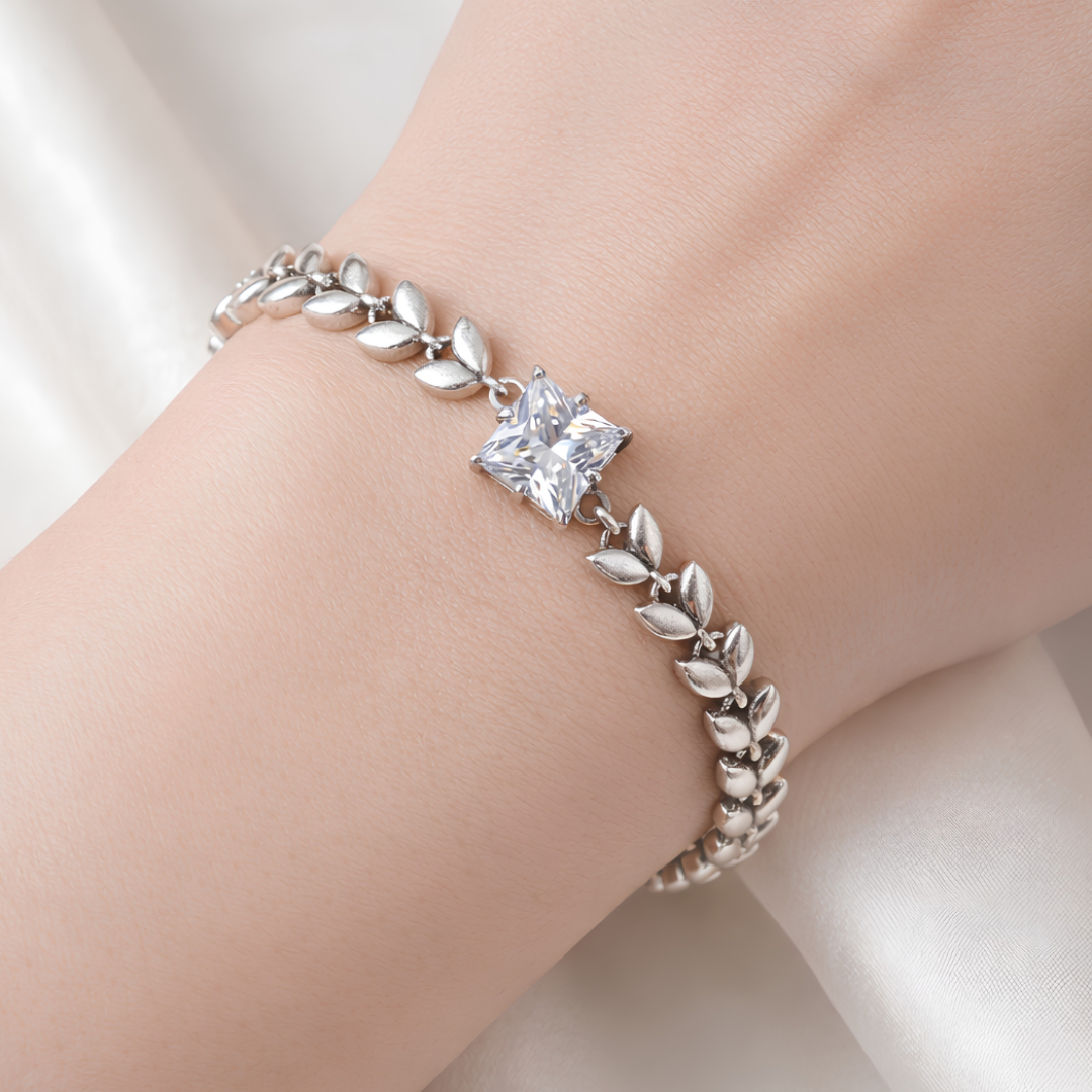 Pulsera de Plata 925 con piedra de circonita - Flora