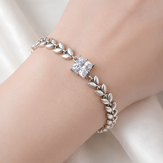Pulsera de Plata 925 con piedra de circonita - Flora