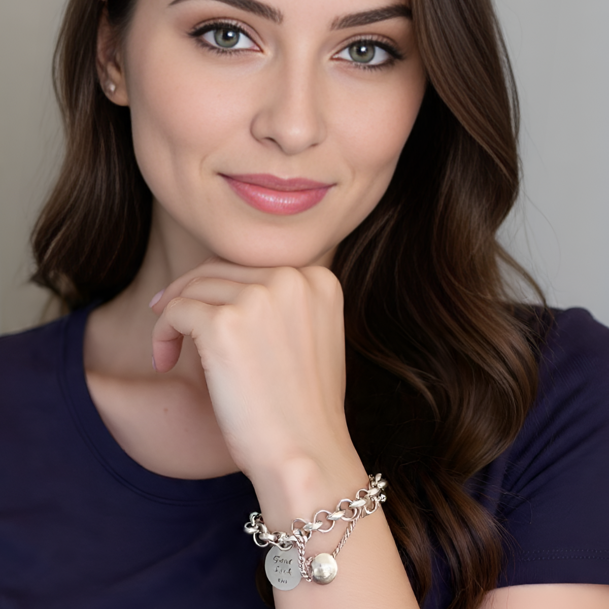 Pulsera de plata 925 con medalla Good luck - Valentina