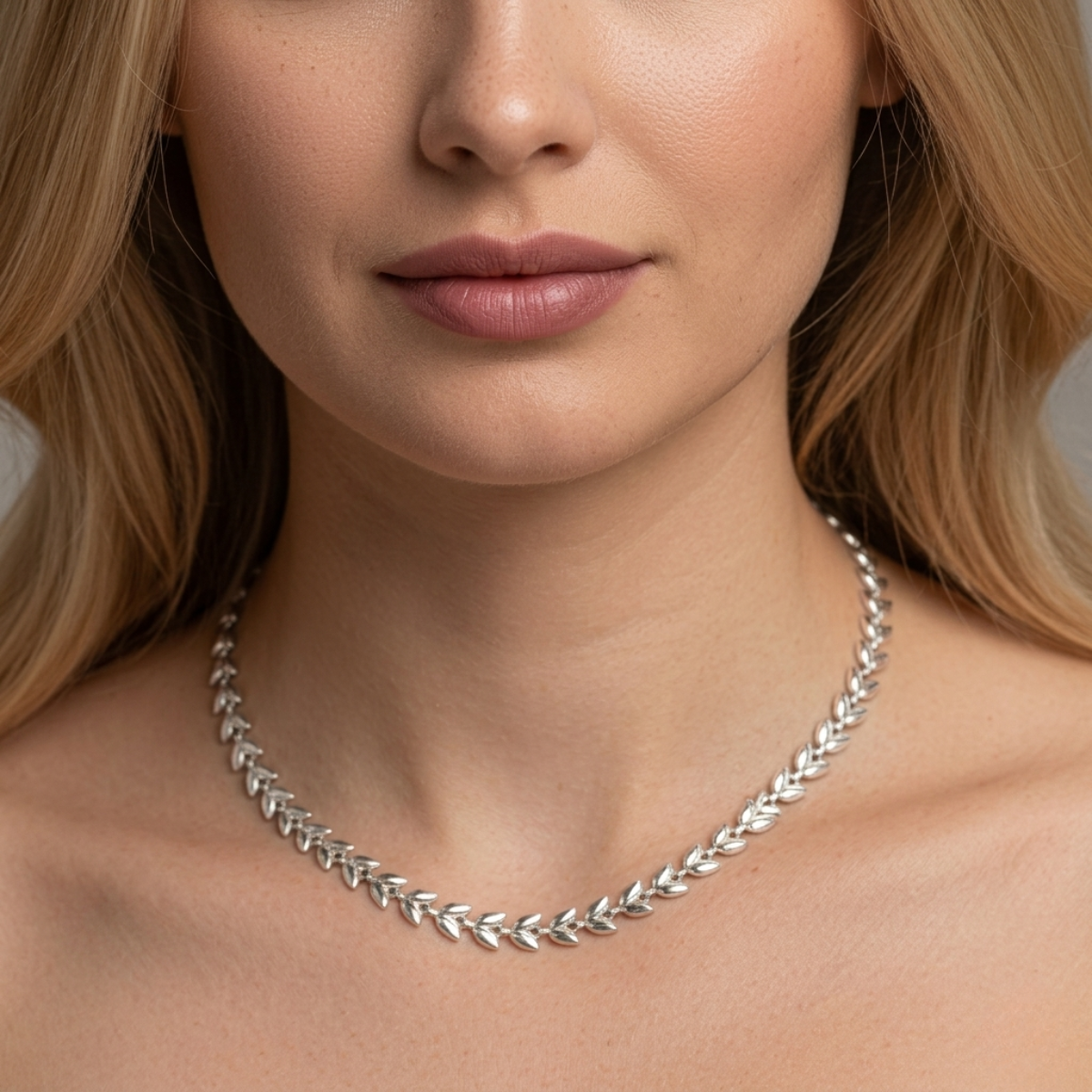 Collar de Plata 925 con cadena de hojas - Laila