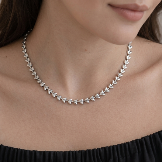 Collar de Plata 925 con cadena de hojas - Laila