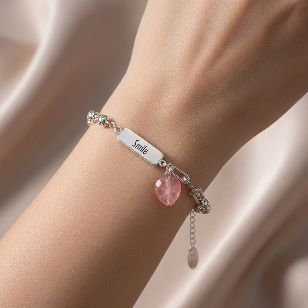 Pulsera de Plata 925 con un colgante de circonita roja - Angelique
