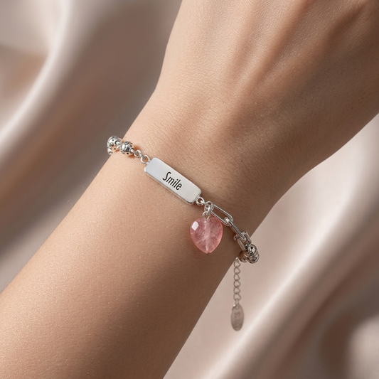 Pulsera de Plata 925 con un colgante de circonita roja - Angelique
