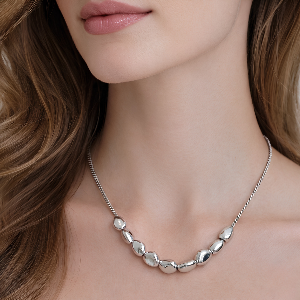 Collar de Plata 925 con piedras geométricas - Madona