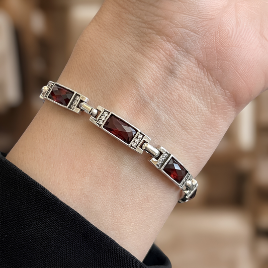 Pulsera de Plata 925 con cadena de hojas - Nadia