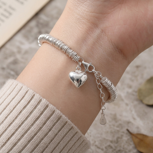 Pulsera de Plata 925 con colgante en forma de corazón - Zanyra
