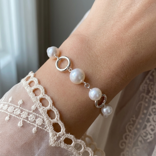 Pulsera de Plata 925 con perlas esféricas - Perlas