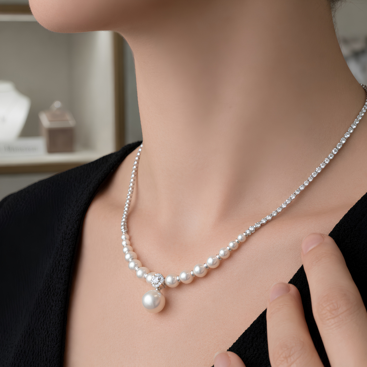 Collar de Plata 925 con perlas esféricas - Serena