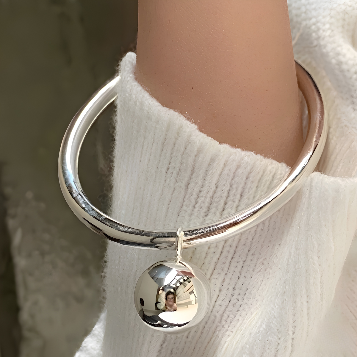 Pulsera de Plata 925 con colgante en forma de esfera - Karla