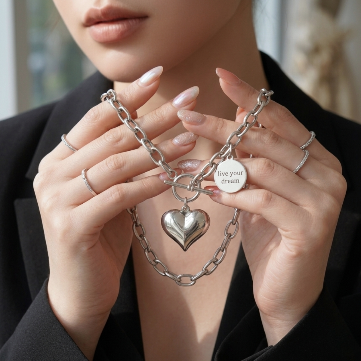 Collar de Plata 925 con colgante de corazón - Abigail