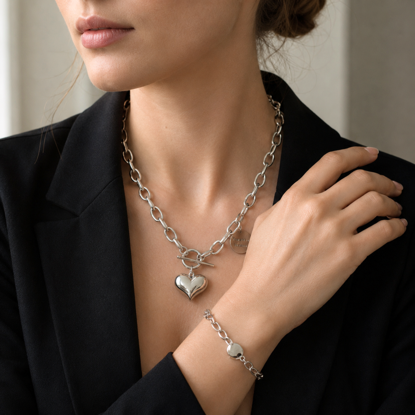 Collar de Plata 925 con colgante de corazón - Abigail