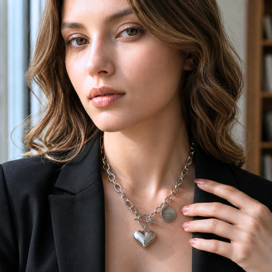 Collar de Plata 925 con colgante de corazón - Abigail