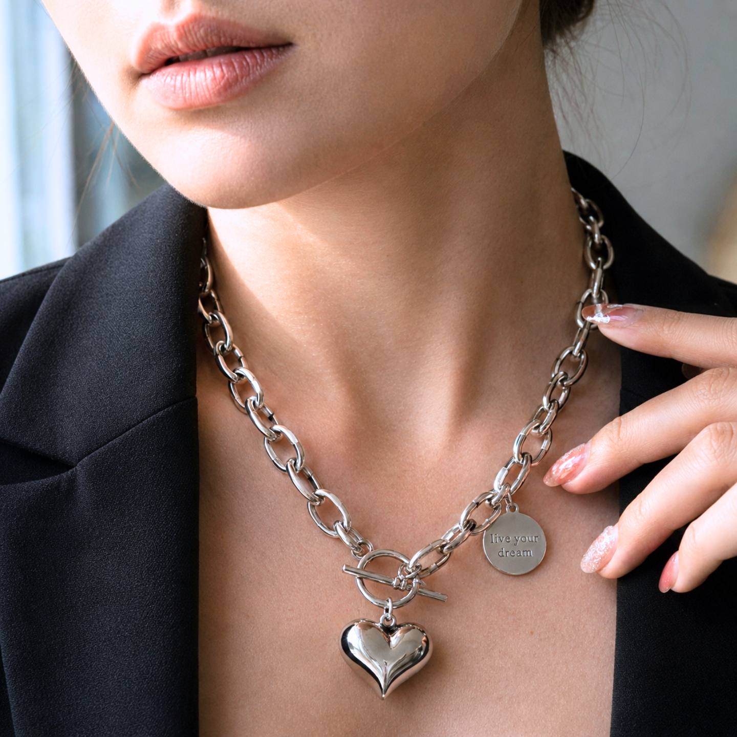 Collar de Plata 925 con colgante de corazón - Abigail
