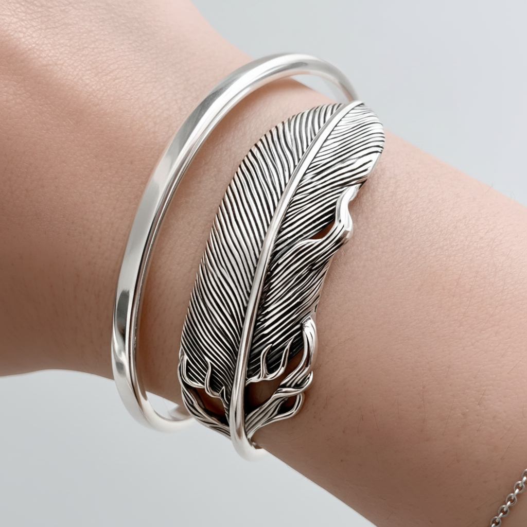 Pulsera de Plata 925 en forma de hojas - Follaje