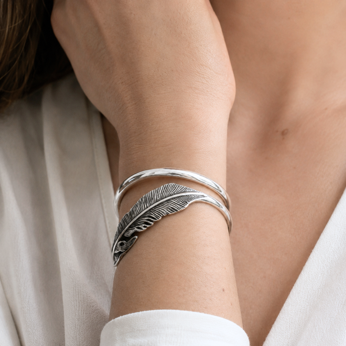 Pulsera de Plata 925 en forma de hojas - Follaje