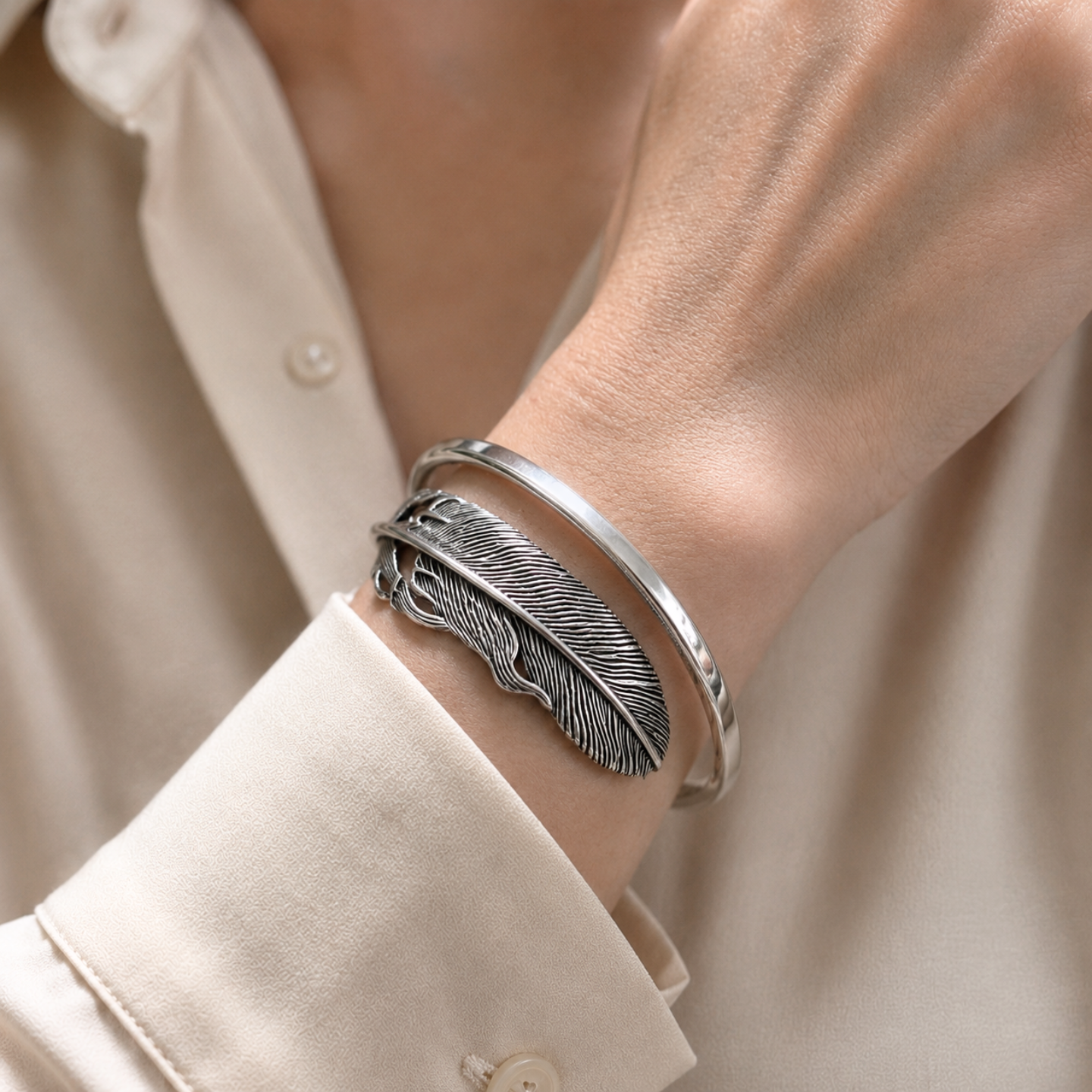 Pulsera de Plata 925 en forma de hojas - Follaje