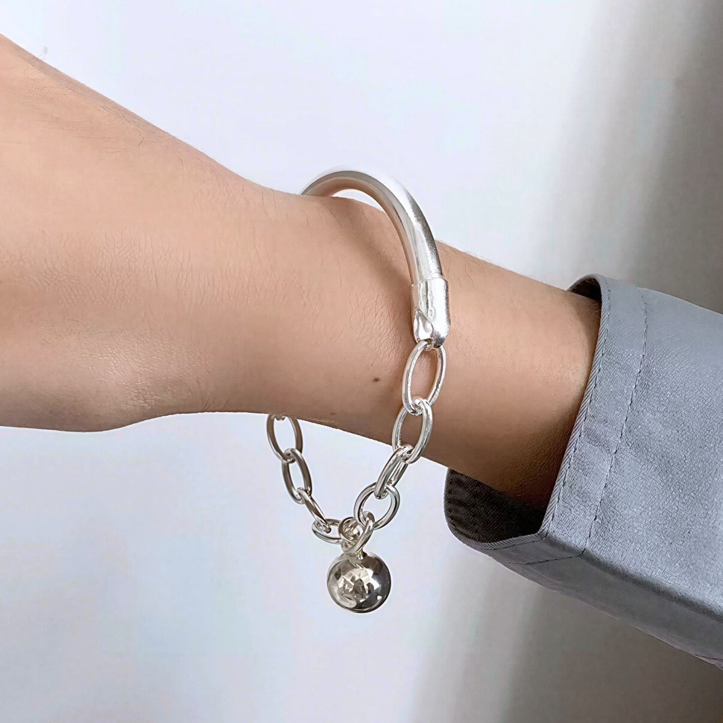 Pulsera de Plata 925 con colgante esférico - Boll