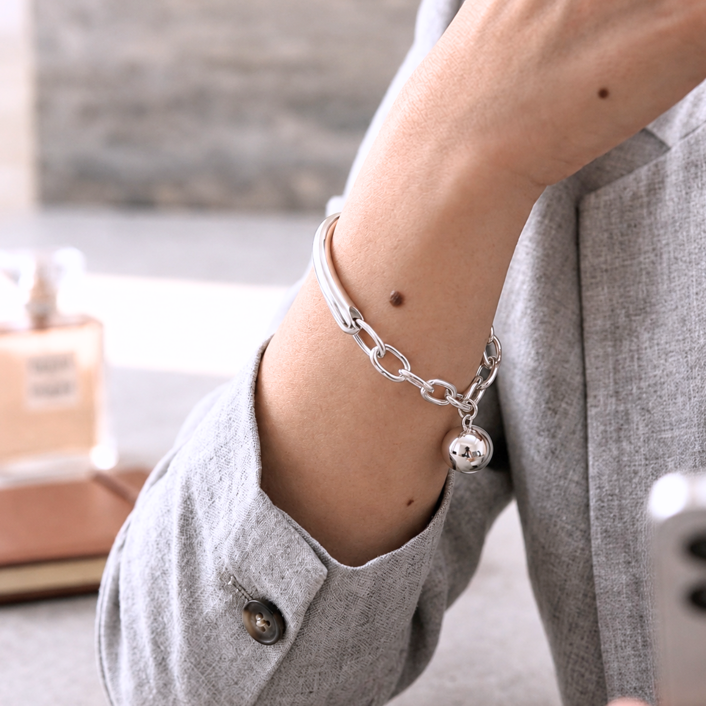 Pulsera de Plata 925 con colgante esférico - Boll