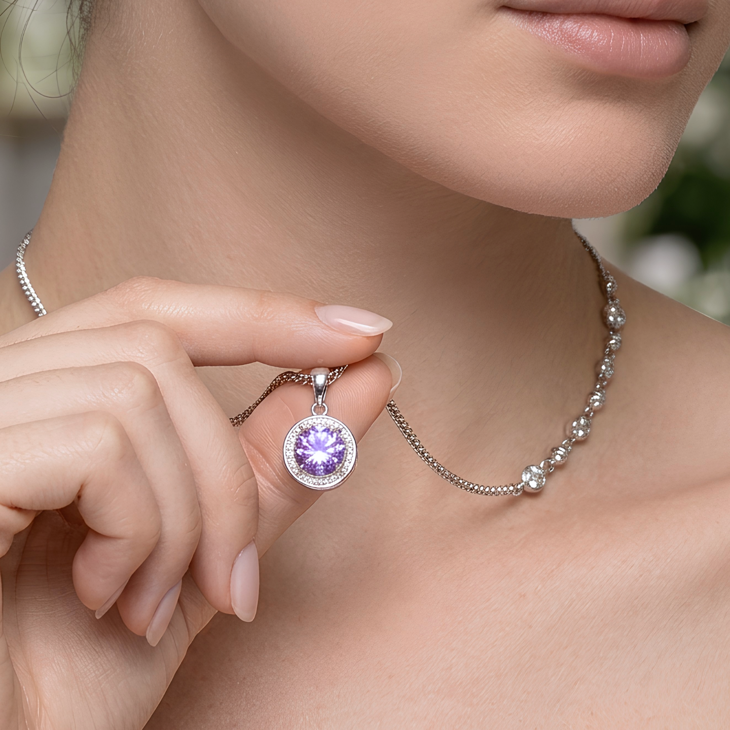 Collar de Plata 925 - Lila